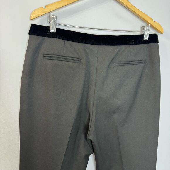 Sandro Velvet Waistband Slim Pants Charcoal Black Tuxedo touch Sz 10 - Picture 9 of 12